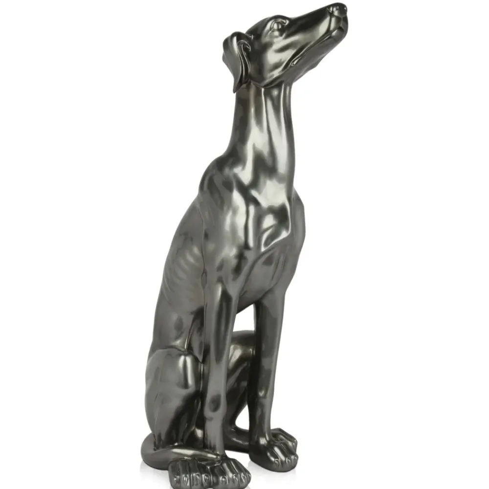 Floor Standing|Animals^Statues & Sculptures Guardian Greyhound 81cm Anthracite Resin Indoor Sculpture