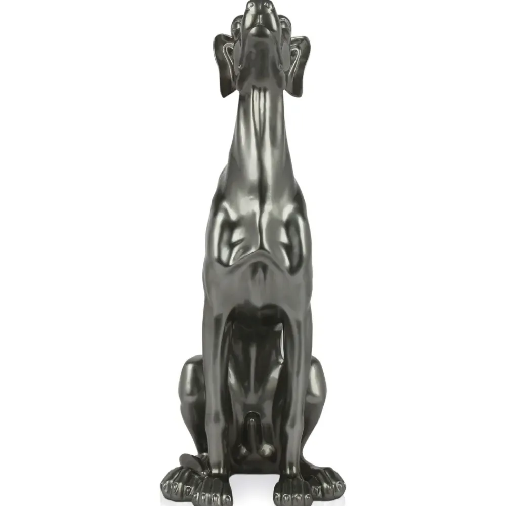 Floor Standing|Animals^Statues & Sculptures Guardian Greyhound 81cm Anthracite Resin Indoor Sculpture
