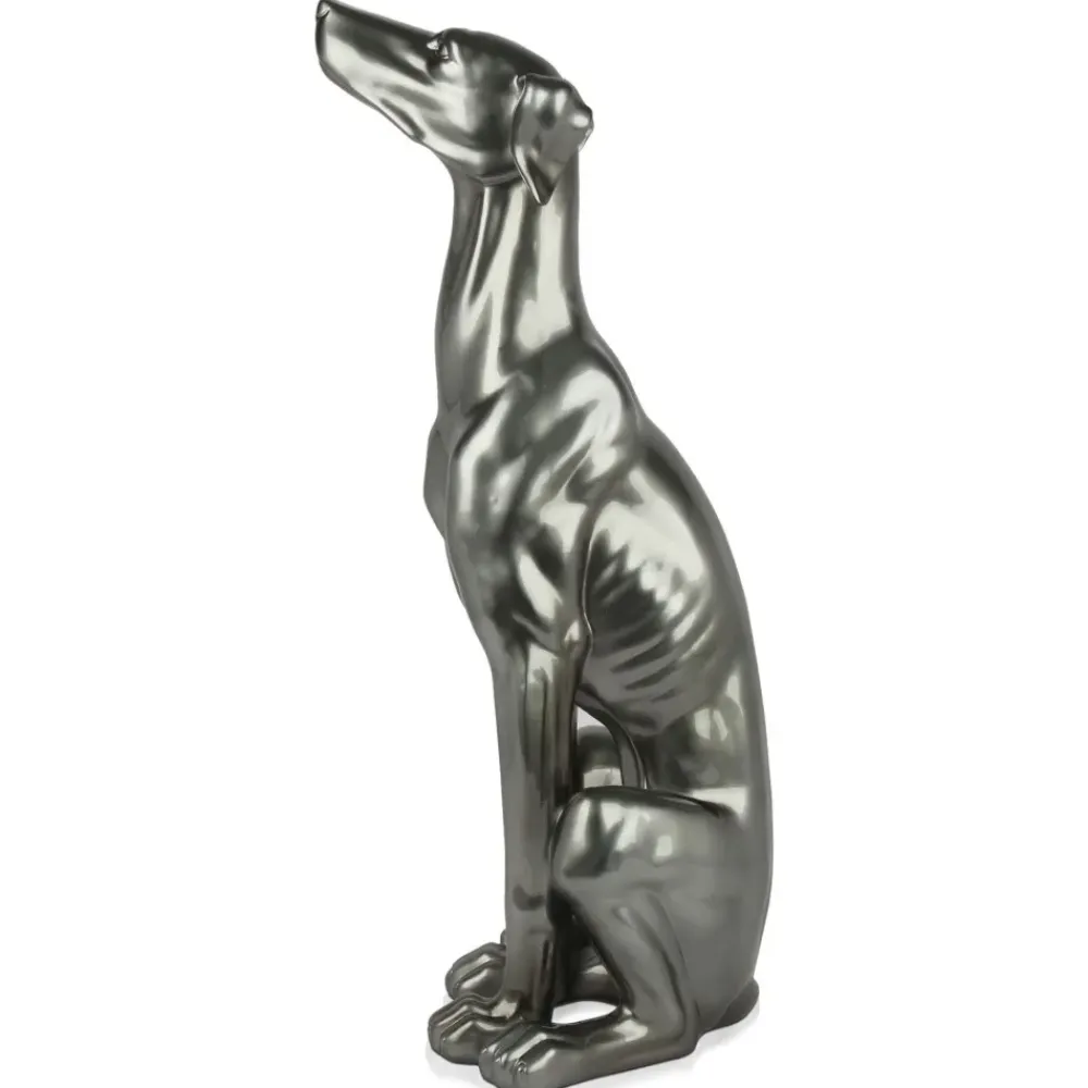 Floor Standing|Animals^Statues & Sculptures Guardian Greyhound 81cm Anthracite Resin Indoor Sculpture