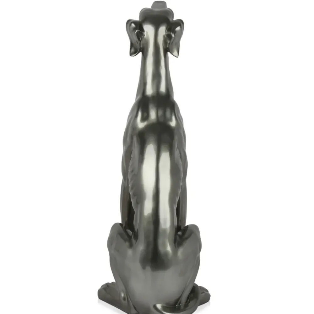Floor Standing|Animals^Statues & Sculptures Guardian Greyhound 81cm Anthracite Resin Indoor Sculpture