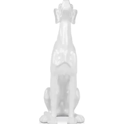 Floor Standing|Animals^Statues & Sculptures Guardian Greyhound 81cm White Resin Indoor Sculpture