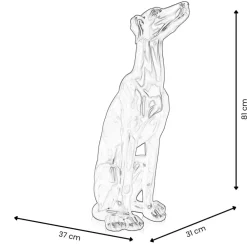 Floor Standing|Animals^Statues & Sculptures Guardian Greyhound 81cm White Resin Indoor Sculpture