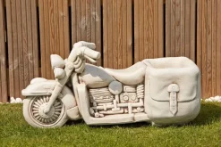Large^Statues & Sculptures Harley Davidson Motorbike Stone Garden Planter Ornament