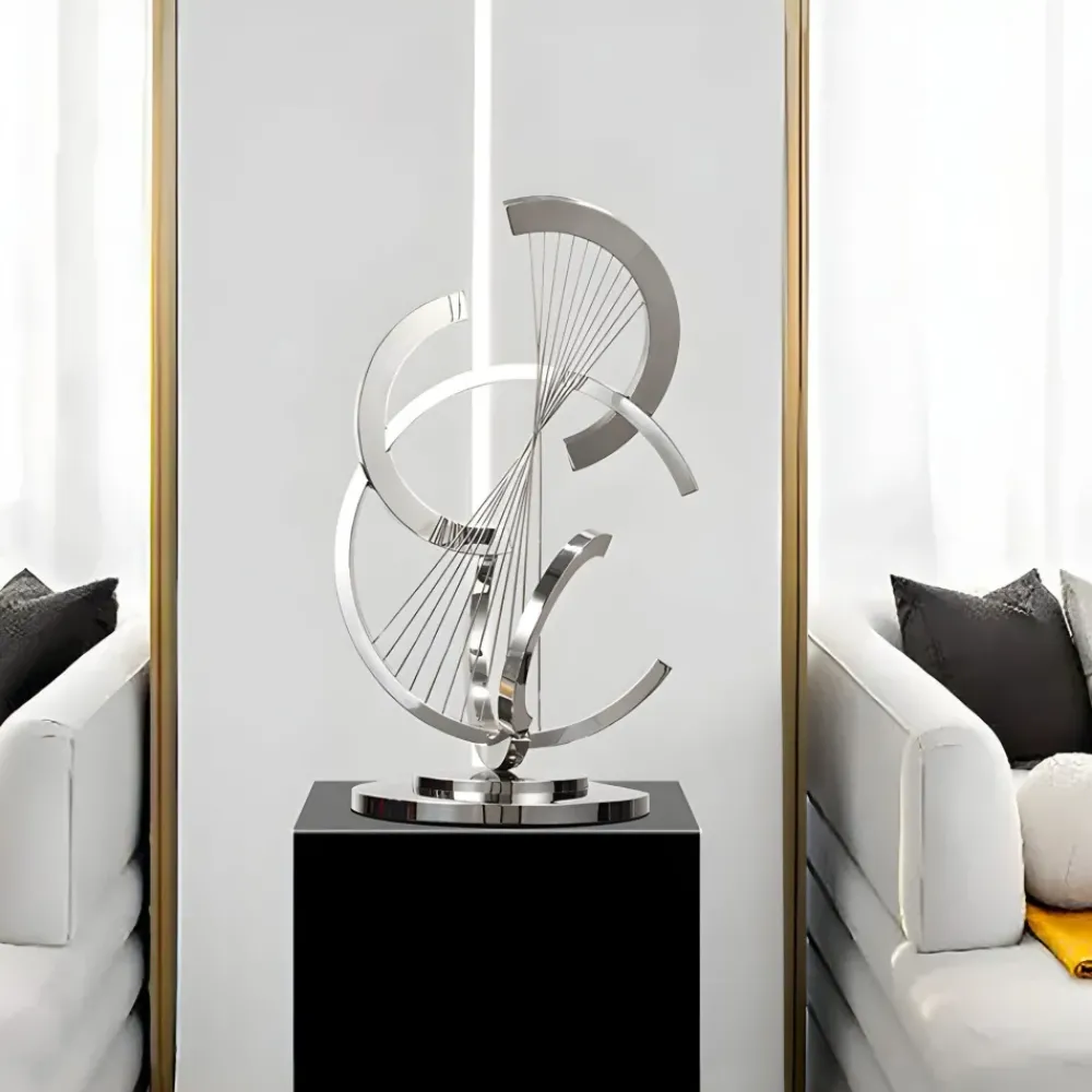 Table Top|Floor Standing^Statues & Sculptures Harmonic Strings 80cm Silver Metal Indoor Sculpture