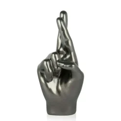 Table Top|Contemporary^Statues & Sculptures Hope Hand 28cm Anthracite Resin Indoor Sculpture