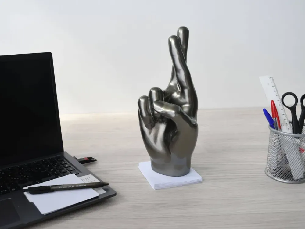 Table Top|Contemporary^Statues & Sculptures Hope Hand 28cm Anthracite Resin Indoor Sculpture