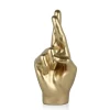 Table Top|Contemporary^Statues & Sculptures Hope Hand 28cm Gold Resin Indoor Sculpture