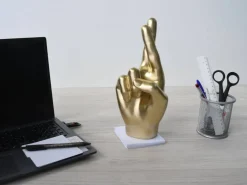 Table Top|Contemporary^Statues & Sculptures Hope Hand 28cm Gold Resin Indoor Sculpture