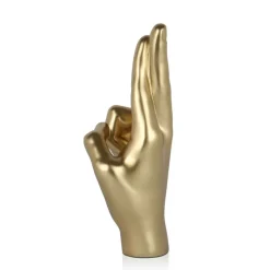 Table Top|Contemporary^Statues & Sculptures Hope Hand 28cm Gold Resin Indoor Sculpture