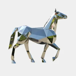 Wildlife|Horses^Statues & Sculptures Horse 182cm Geometric Metal Garden Sculpture