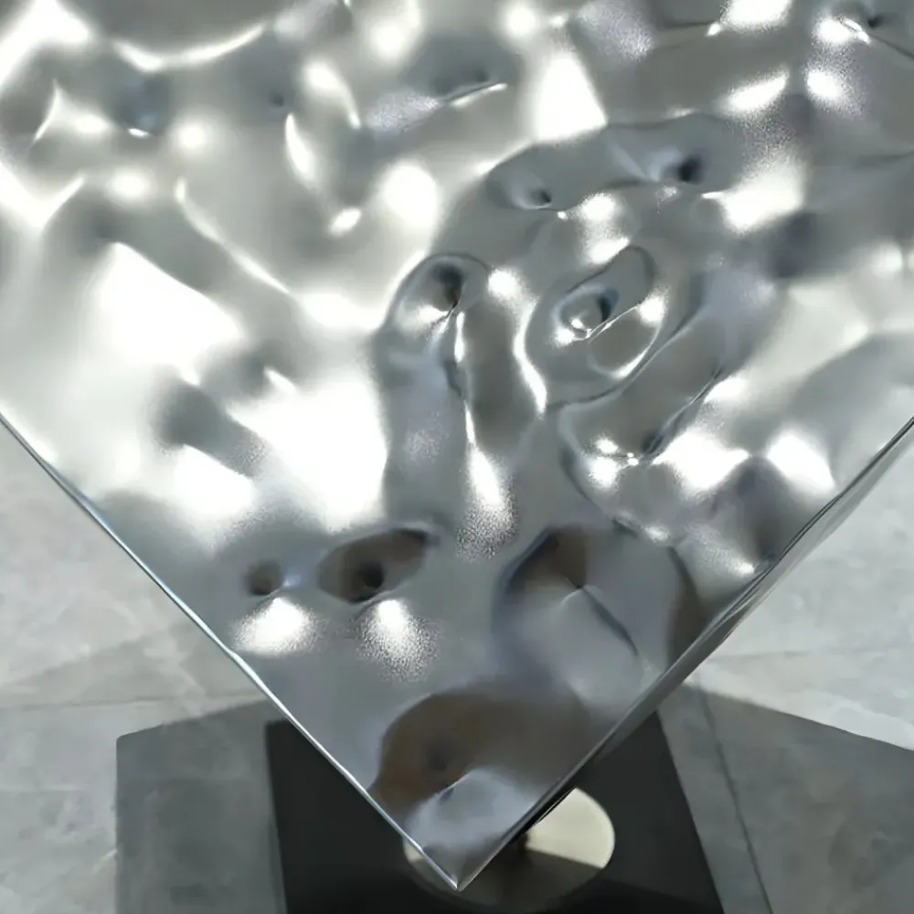 Table Top|Abstract^Statues & Sculptures Hyper Cube 75cm Silver Metal Indoor Sculpture