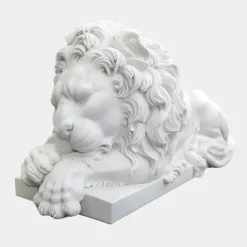Lions|Modern^Statues & Sculptures Imperial Lion 100cm White Marble Garden Statue
