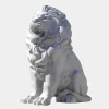 Lions|Modern^Statues & Sculptures Imperial Lion 150cm White Marble Garden Statue