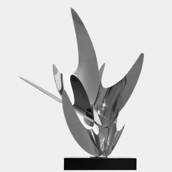 Table Top|Abstract^Statues & Sculptures Infinite Bloom 71cm Silver Metal Indoor Sculpture