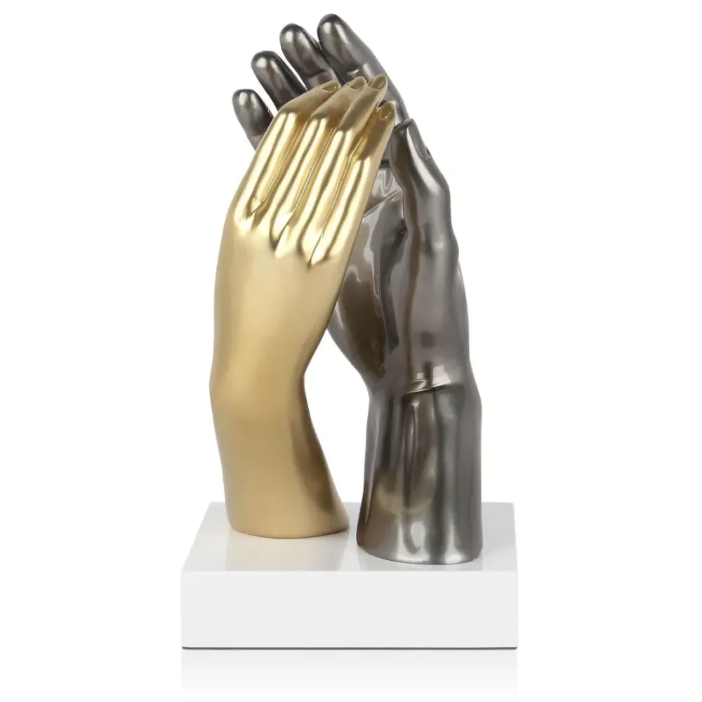Table Top|Contemporary^Statues & Sculptures Infinite Touch 36cm Gold Resin Indoor Sculpture