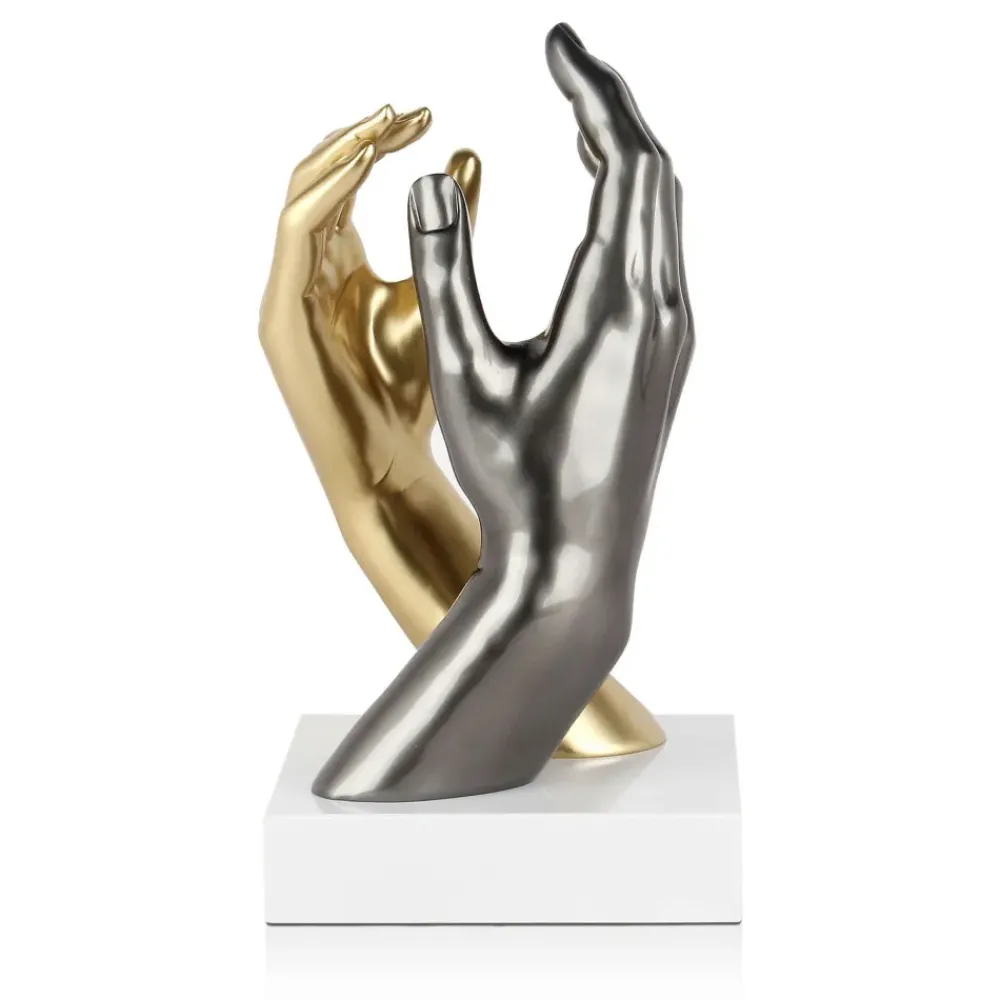 Table Top|Contemporary^Statues & Sculptures Infinite Touch 36cm Gold Resin Indoor Sculpture
