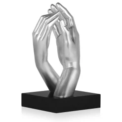 Table Top|Contemporary^Statues & Sculptures Infinite Touch 36cm Silver Resin Indoor Sculpture