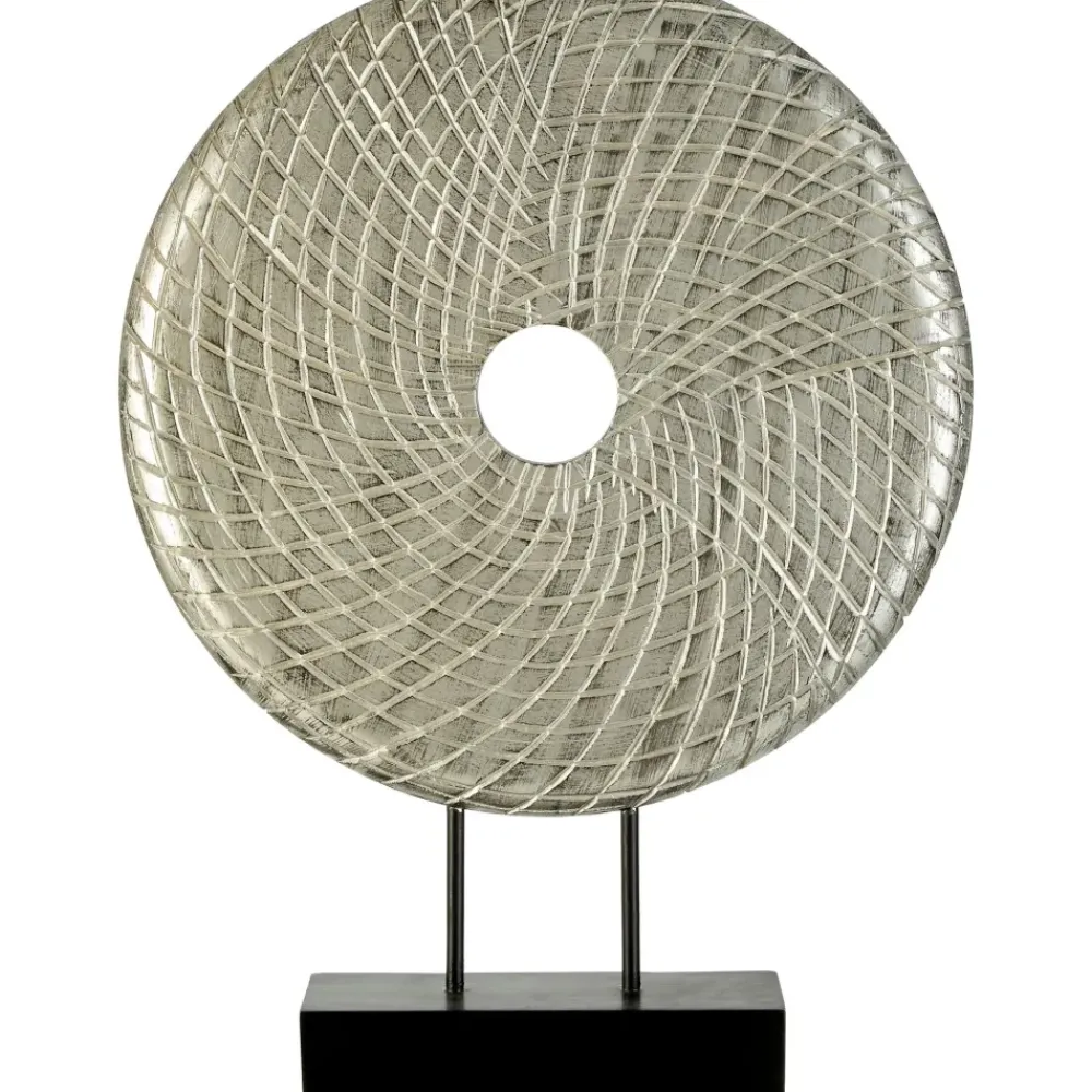 Table Top|Abstract^Statues & Sculptures Infinity Core 50cm Silver Wood Indoor Sculpture