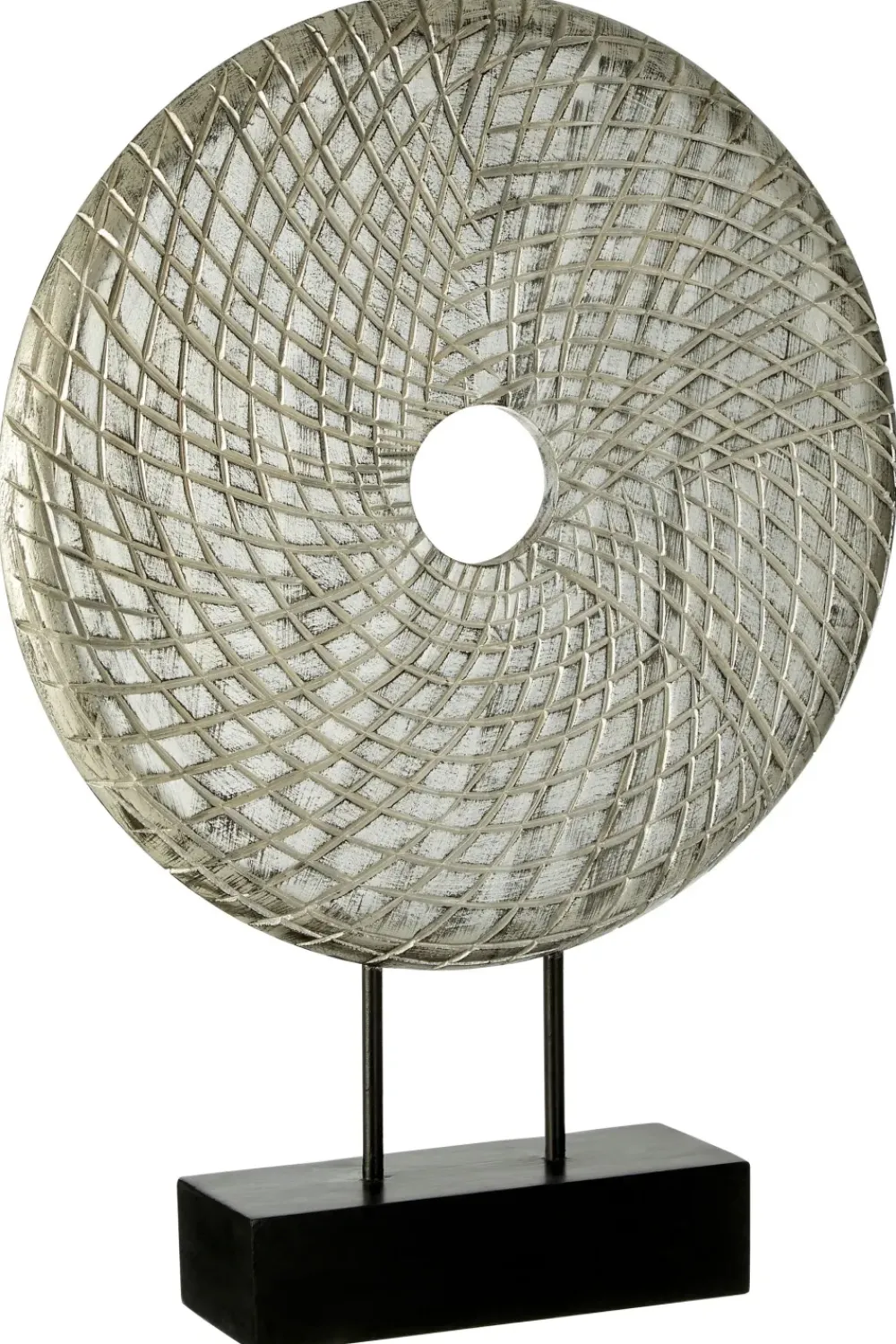 Table Top|Abstract^Statues & Sculptures Infinity Core 50cm Silver Wood Indoor Sculpture