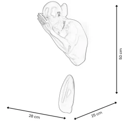 Figurative|Wall Art^Statues & Sculptures Infinity Man 50cm Anthracite Resin Wall Sculpture