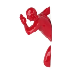 Figurative|Wall Art^Statues & Sculptures Infinity Man 28cm Red Resin Wall Sculpture