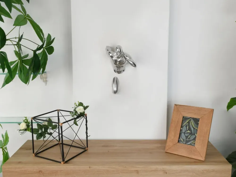 Figurative|Wall Art^Statues & Sculptures Infinity Man 28cm Silver Resin Wall Sculpture