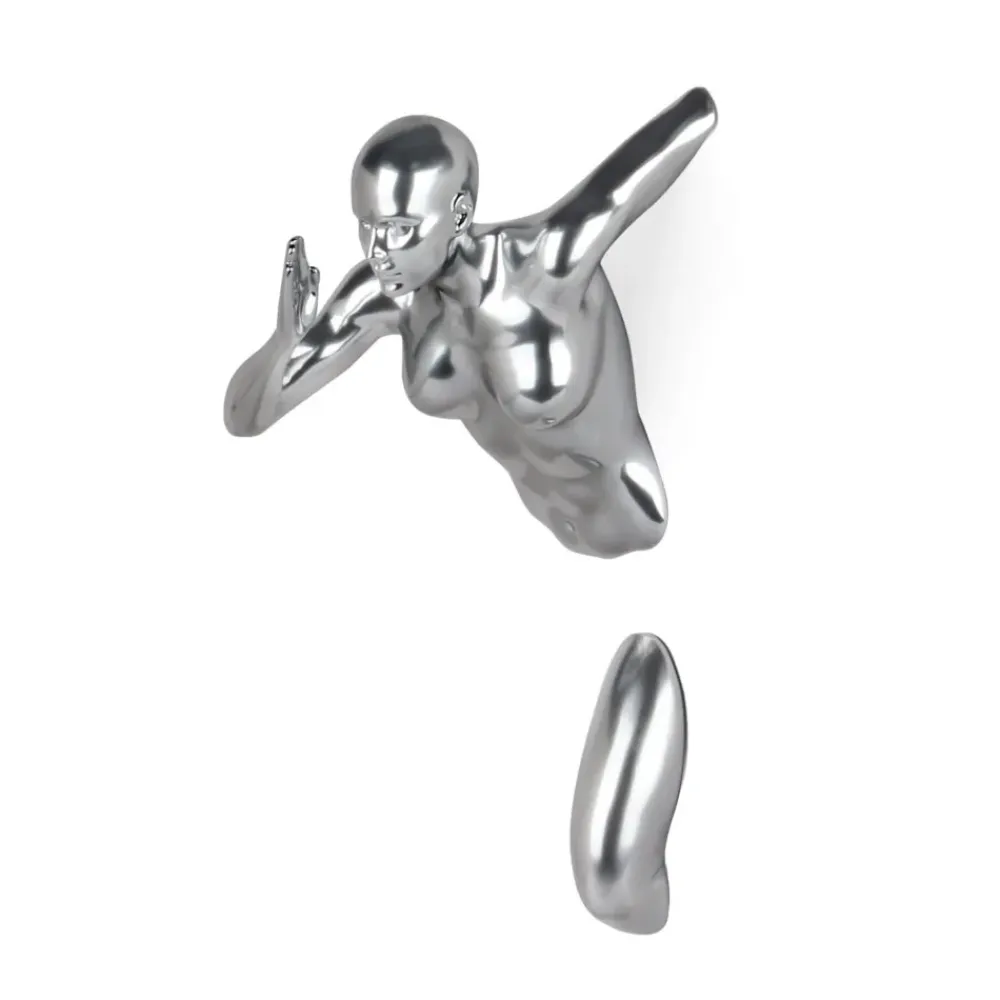 Figurative|Wall Art^Statues & Sculptures Infinity Woman 28cm Silver Resin Wall Sculpture