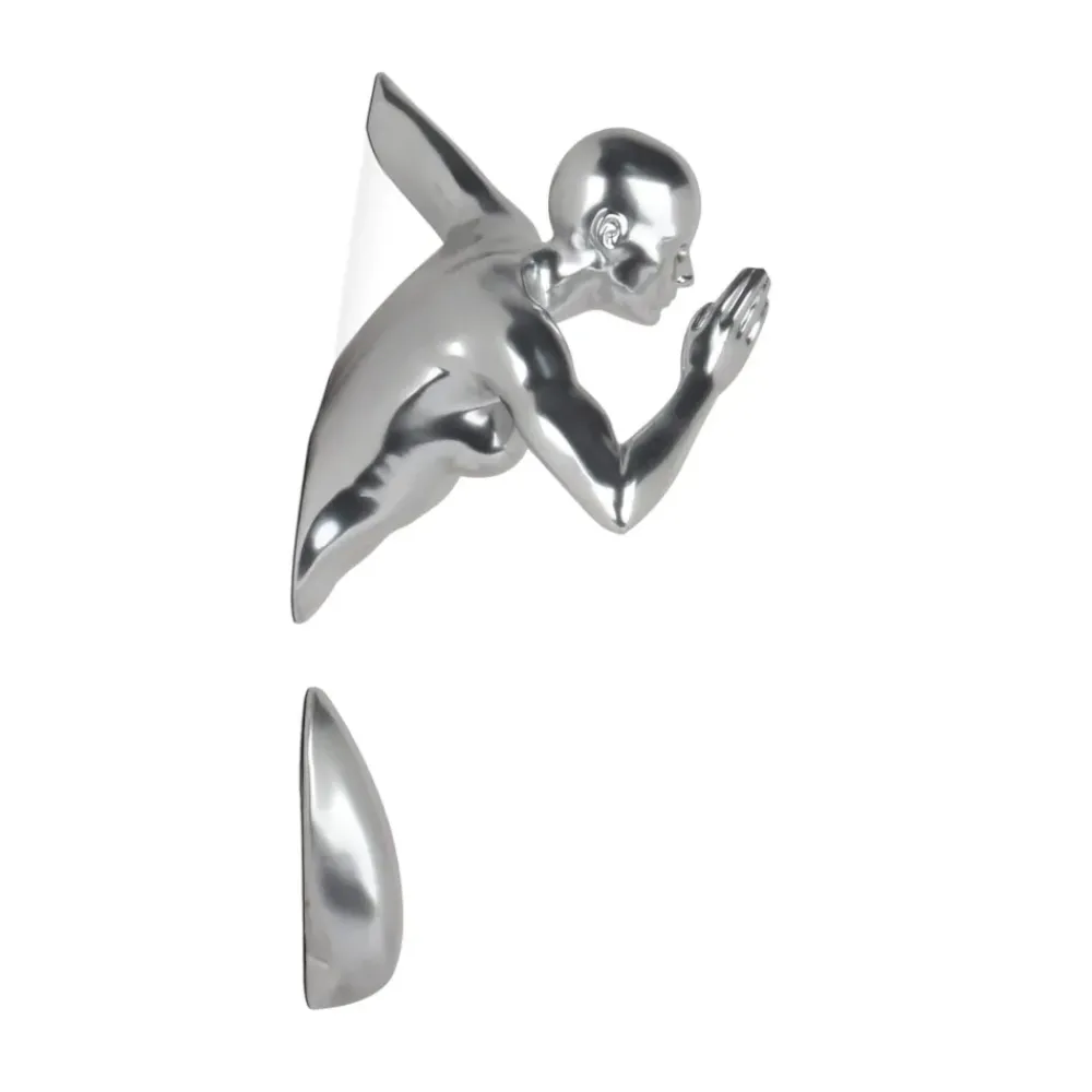 Figurative|Wall Art^Statues & Sculptures Infinity Woman 28cm Silver Resin Wall Sculpture