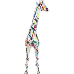 Floor Standing|Animals^Statues & Sculptures Inked Giraffe 100cm Multicolour Resin Indoor Sculpture
