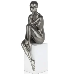 Figurative|Floor Standing^Statues & Sculptures Introspective 74cm Anthracite Resin Indoor Sculpture