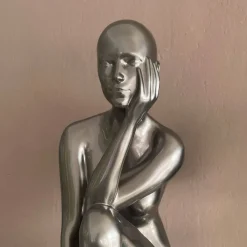 Figurative|Floor Standing^Statues & Sculptures Introspective 74cm Anthracite Resin Indoor Sculpture