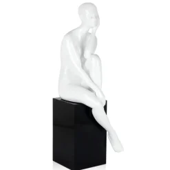 Figurative|Floor Standing^Statues & Sculptures Introspective 74cm White Resin Indoor Sculpture