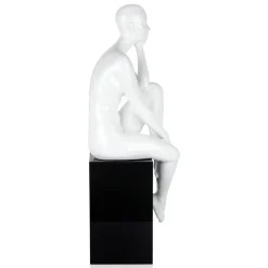 Figurative|Floor Standing^Statues & Sculptures Introspective 74cm White Resin Indoor Sculpture