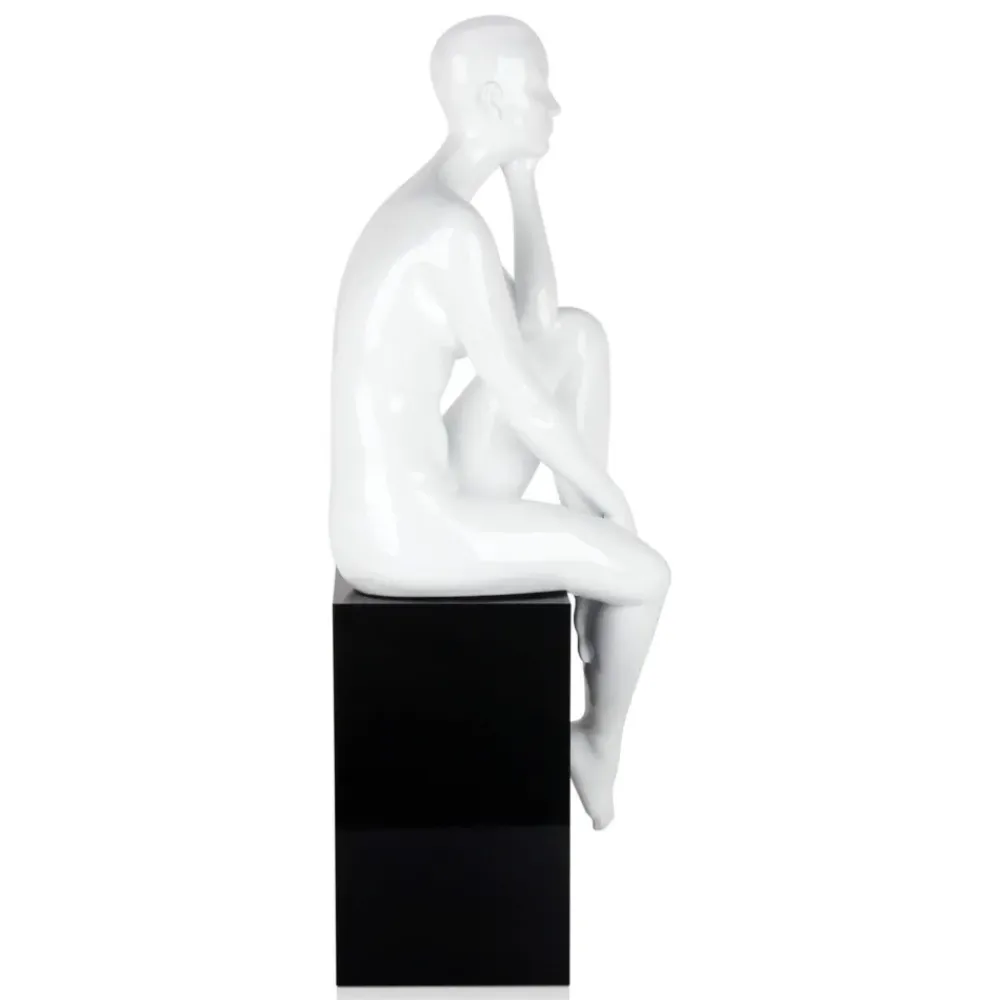 Figurative|Floor Standing^Statues & Sculptures Introspective 74cm White Resin Indoor Sculpture