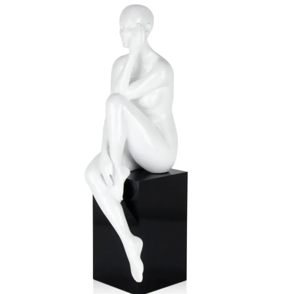 Figurative|Floor Standing^Statues & Sculptures Introspective 74cm White Resin Indoor Sculpture