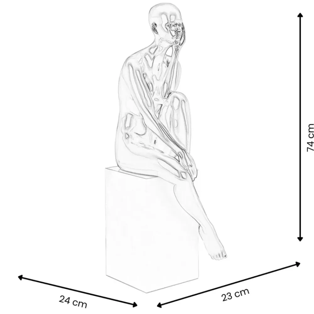 Figurative|Floor Standing^Statues & Sculptures Introspective 74cm White Resin Indoor Sculpture