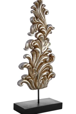 Table Top|Contemporary^Statues & Sculptures Jacquard Design 68cm Silver Resin Indoor Sculpture