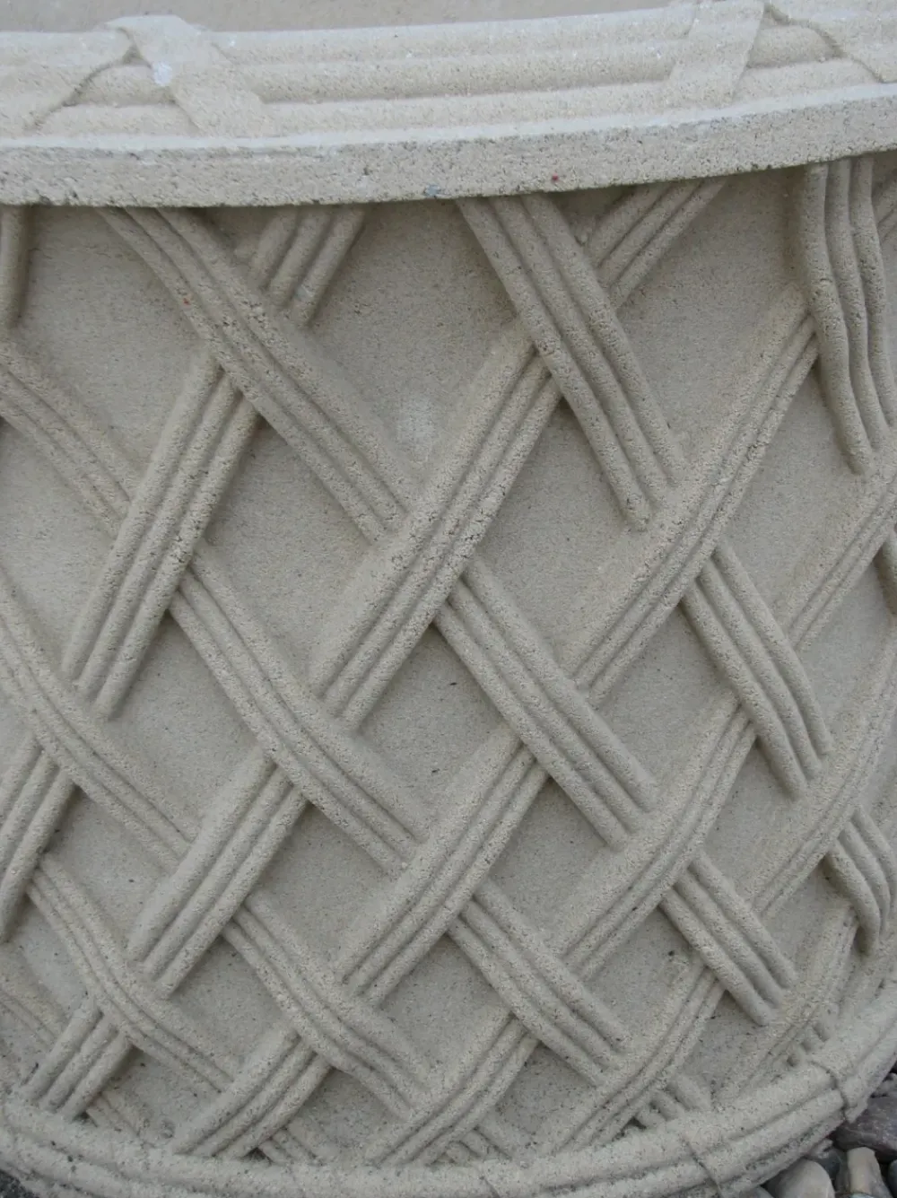 Large|Round^Statues & Sculptures Jardinier Basket Weave 45cm Stone Garden Planter