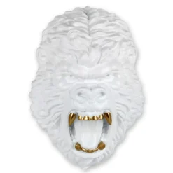 Wall Art|Animals^Statues & Sculptures King Gorilla 43cm White Resin Wall Sculpture