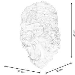 Wall Art|Animals^Statues & Sculptures King Gorilla 43cm White Resin Wall Sculpture