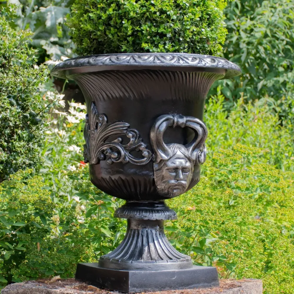 Round^Statues & Sculptures Knightsbridge Urn Bronze Metal Garden Planter
