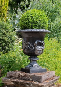 Round^Statues & Sculptures Knightsbridge Urn Bronze Metal Garden Planter