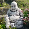 Buddha^Statues & Sculptures Laughing Buddha Antique Stone Garden Statue