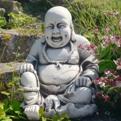 Buddha^Statues & Sculptures Laughing Buddha Antique Stone Garden Statue