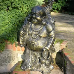 Buddha^Statues & Sculptures Laughing Buddha Bronze Metal Garden Statue