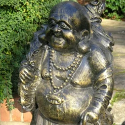 Buddha^Statues & Sculptures Laughing Buddha Bronze Metal Garden Statue
