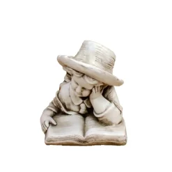 Children^Statues & Sculptures Laying Reading Boy 36cm Stone Resin Garden Statue