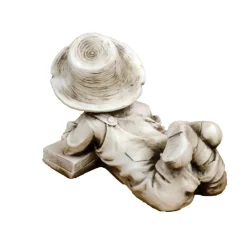 Children^Statues & Sculptures Laying Reading Boy 36cm Stone Resin Garden Statue