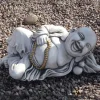 Buddha^Statues & Sculptures Laying Stone Buddha Garden Ornament