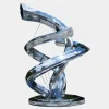 Giant|Floor Standing^Statues & Sculptures Liquid Helix 168cm Silver Metal Garden Sculpture